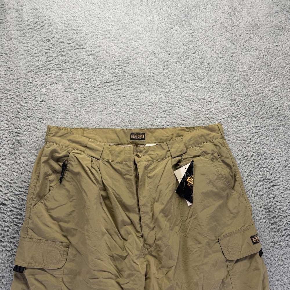 Guide Gear Pant Men XL Brown Nylon Windbreaker Cargo Convertible Hiking Gorpcore - Picture 2 of 9